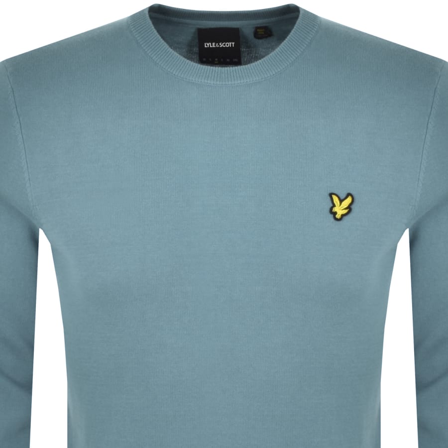 Lyle And Scott Cotton Knitted Jumper Blue Mainline Menswear Canada
